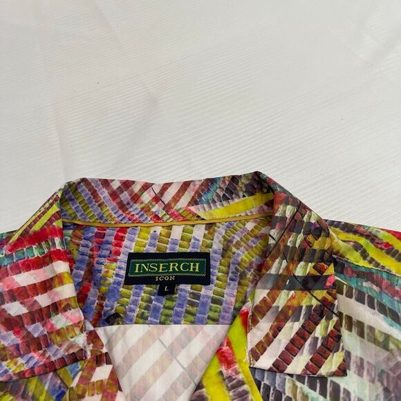 Inserch ICON Men’s Short Sleeve Retro Button Up Shirt Size Large - Picture 2 of 5